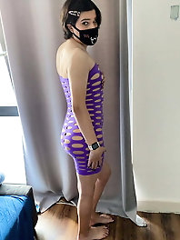 Purple Cut Out Strapless Mini Dress