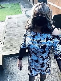 Kelly in fishnets and black boots